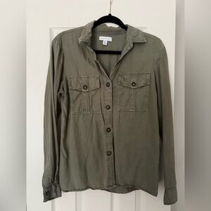Olive Green Button-Up Shirt